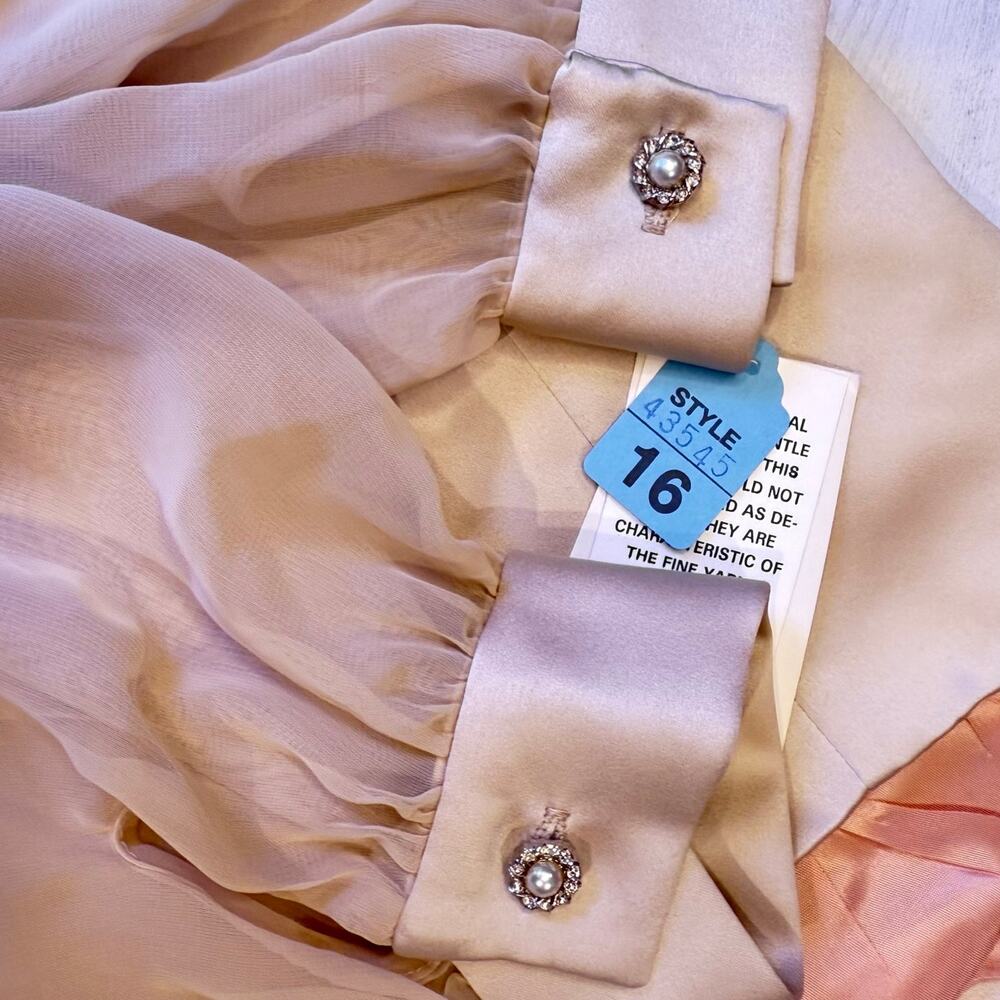 VTG NWT JR Nite‎ 16 gold sheer diamond button blouse women glam bling luxury USA - Picture 8 of 13